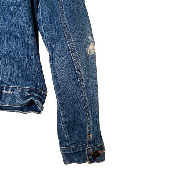 ABERCROMBIE & FITCH Classic Distressed Denim Jacket Size Small - Picture 9 of 13